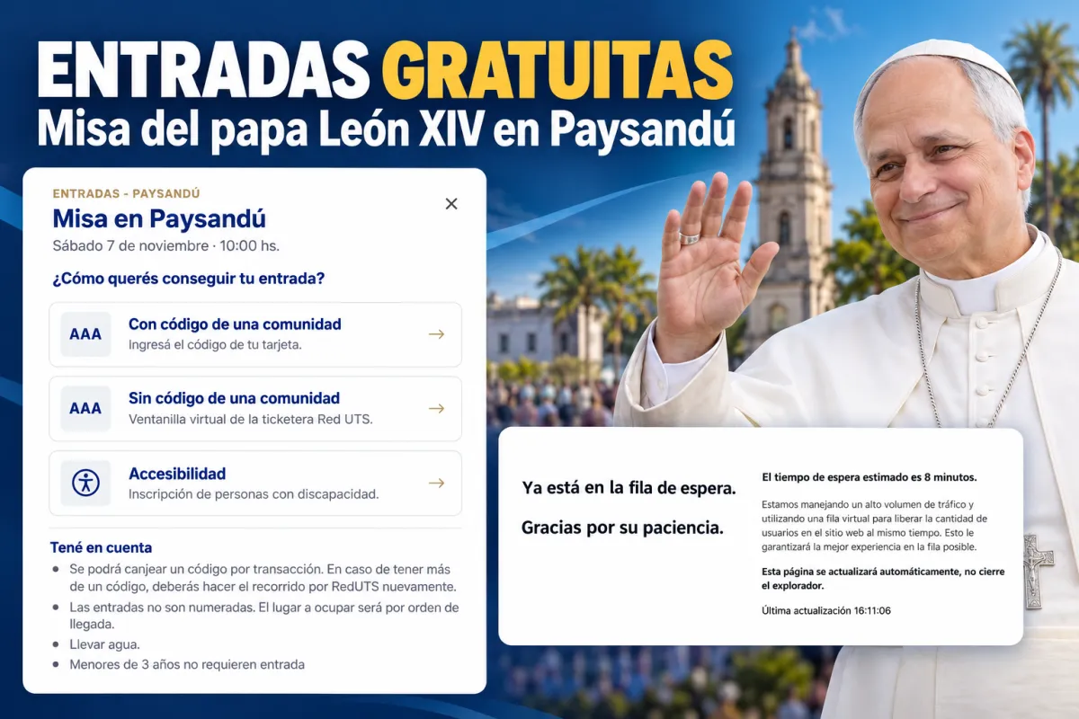 Foto sobre Ya está habilitada la plataforma para las entradas gratuitas de la misa del papa León XIV en Paysandú