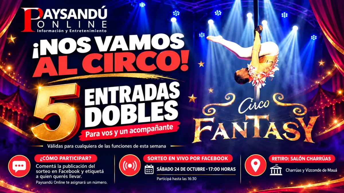 Foto sobre Paysandú Online sortea cinco entradas dobles para disfrutar de Circo Fantasy: cómo participar