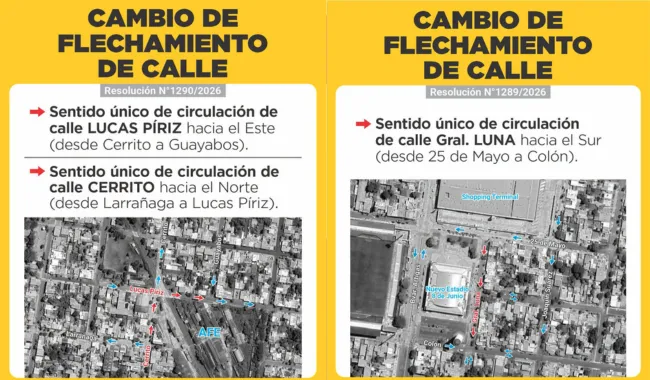Foto sobre Atención conductores: estas calles de Paysandú cambiarán de sentido de circulación