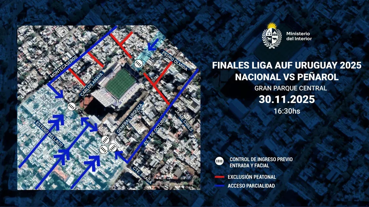 Foto sobre Cerca de 900 policías y controles estrictos: así se prepara el operativo para el clásico Nacional–Peñarol en el Gran Parque Central