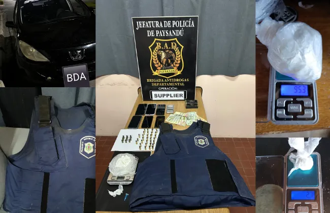 Foto sobre Operación Supplier en Paysandú: padre e hijo condenados tras allanamientos que permitieron incautar cocaína y equipamiento policial argentino