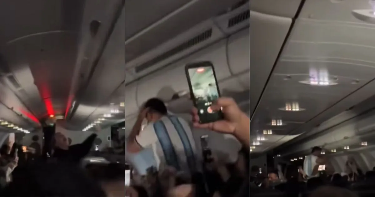 Foto sobre Mirá el video: Piloto sorprendió a pasajeros argentinos con una broma sobre la final del Mundial y el video se volvió viral
